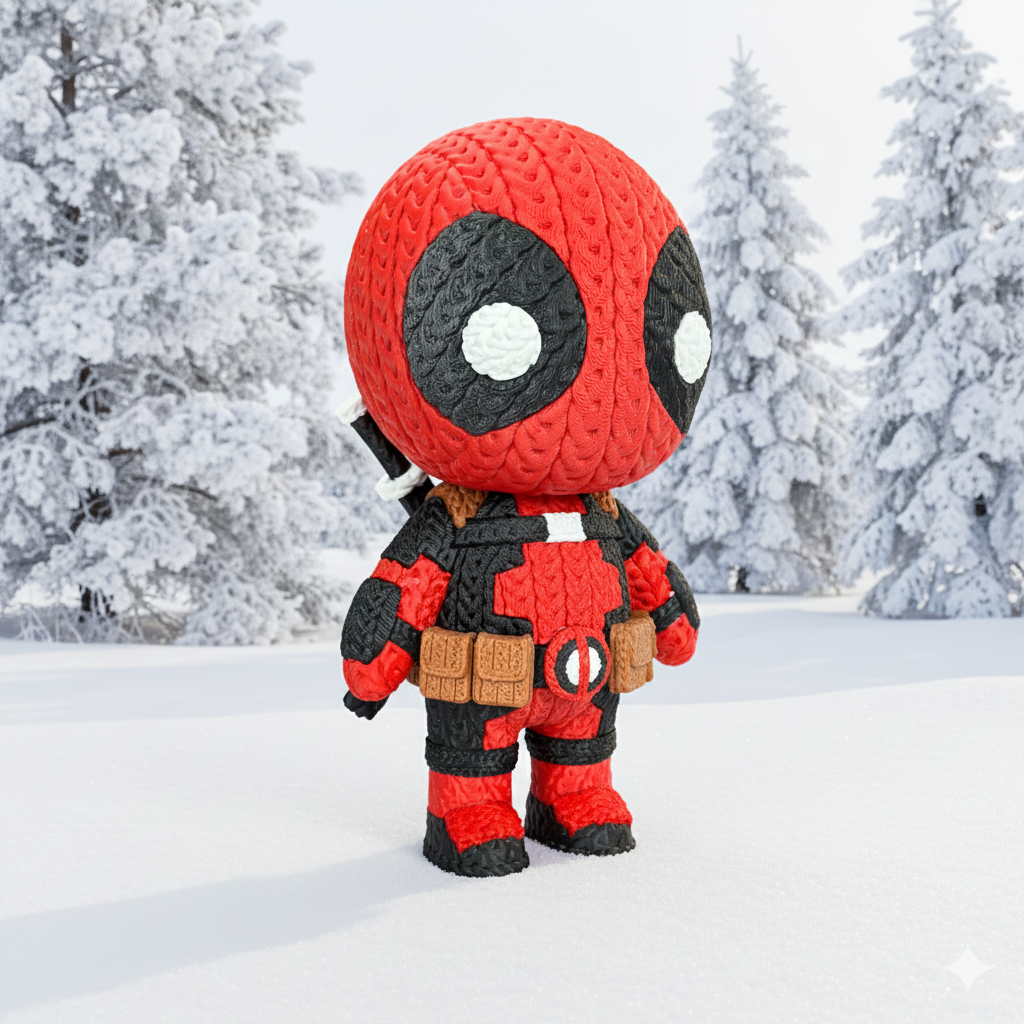 Deadpool Crochet Edition – Figura 3D Articulada de 18 cm