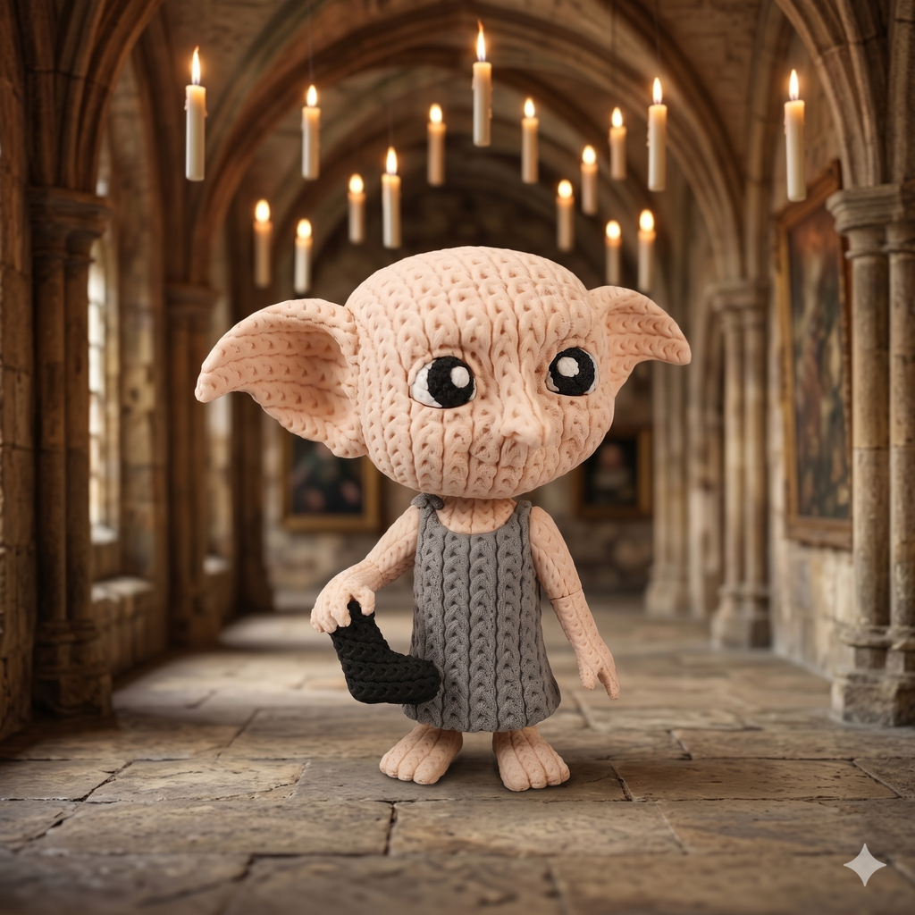 Dobby Crochet Edition – Figura 3D Articulada de 18 cm