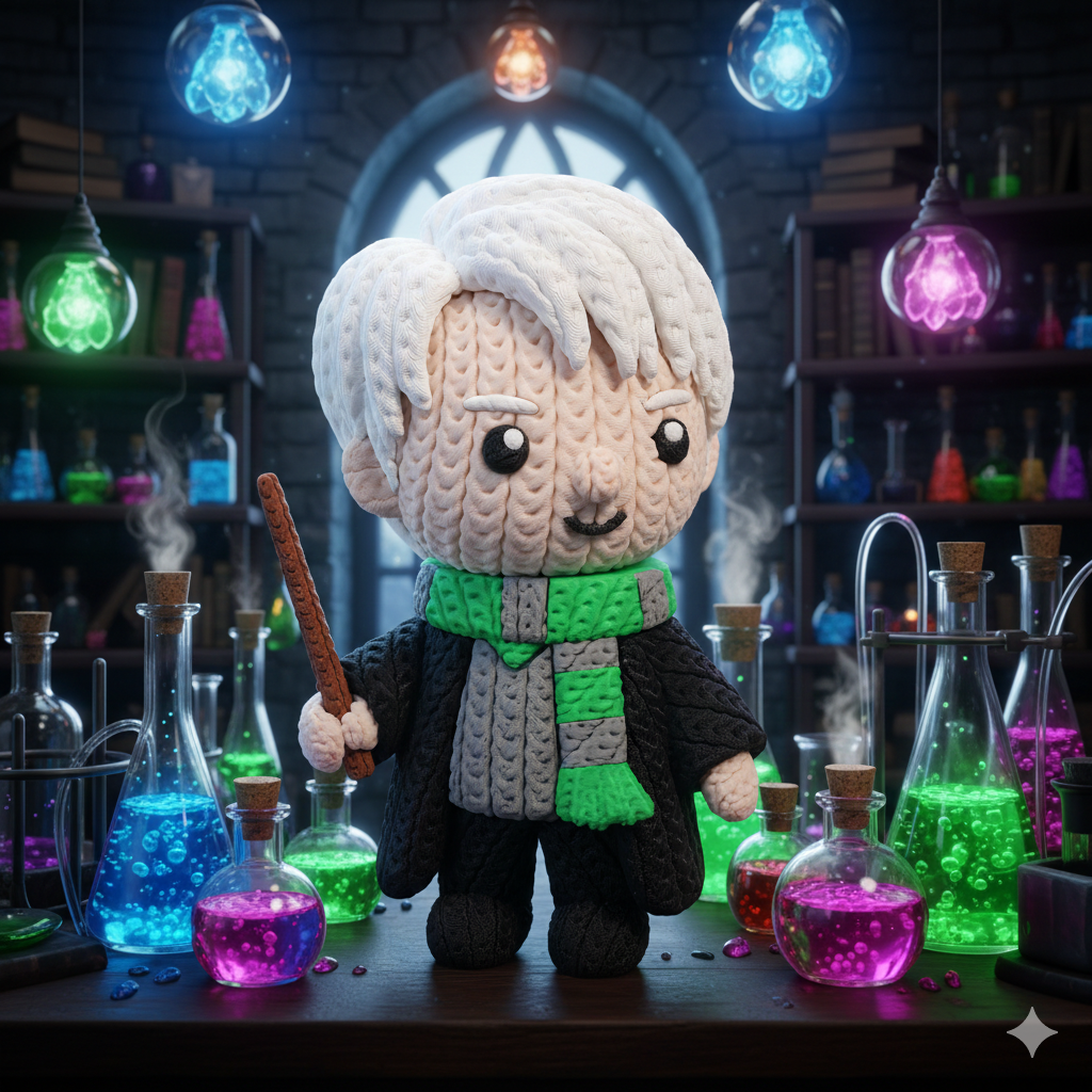 Draco Malfoy Crochet Edition – Figura 3D Articulada de 18 cm