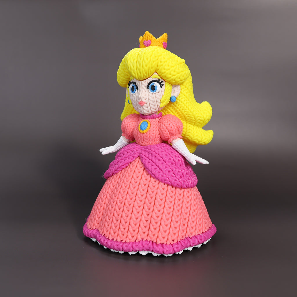 Princess Peach Crochet Edition – Figura 3D Articulada de 18 cm