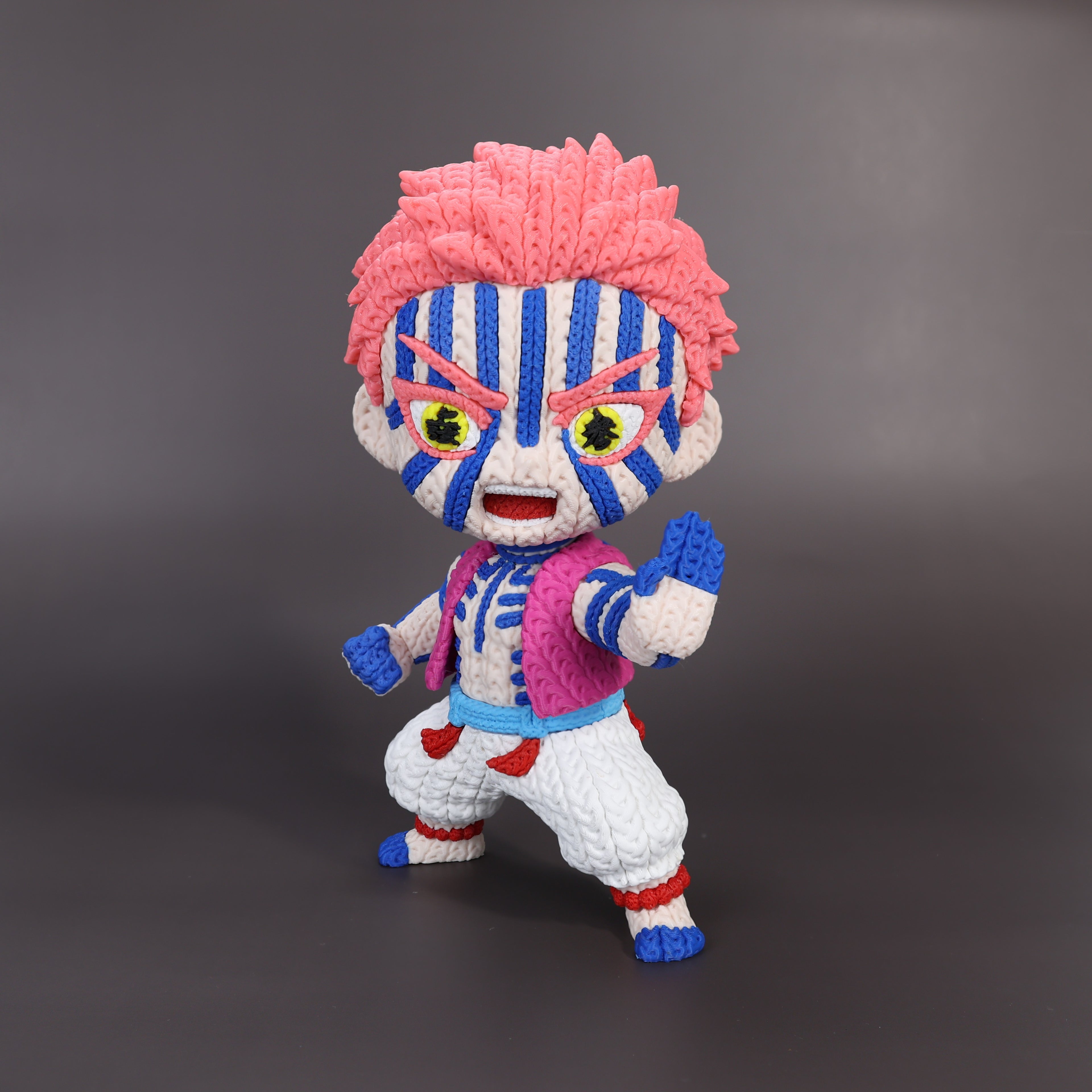 Akaza Crochet Edition – Figura Anime 3D Articulada de 18 cm