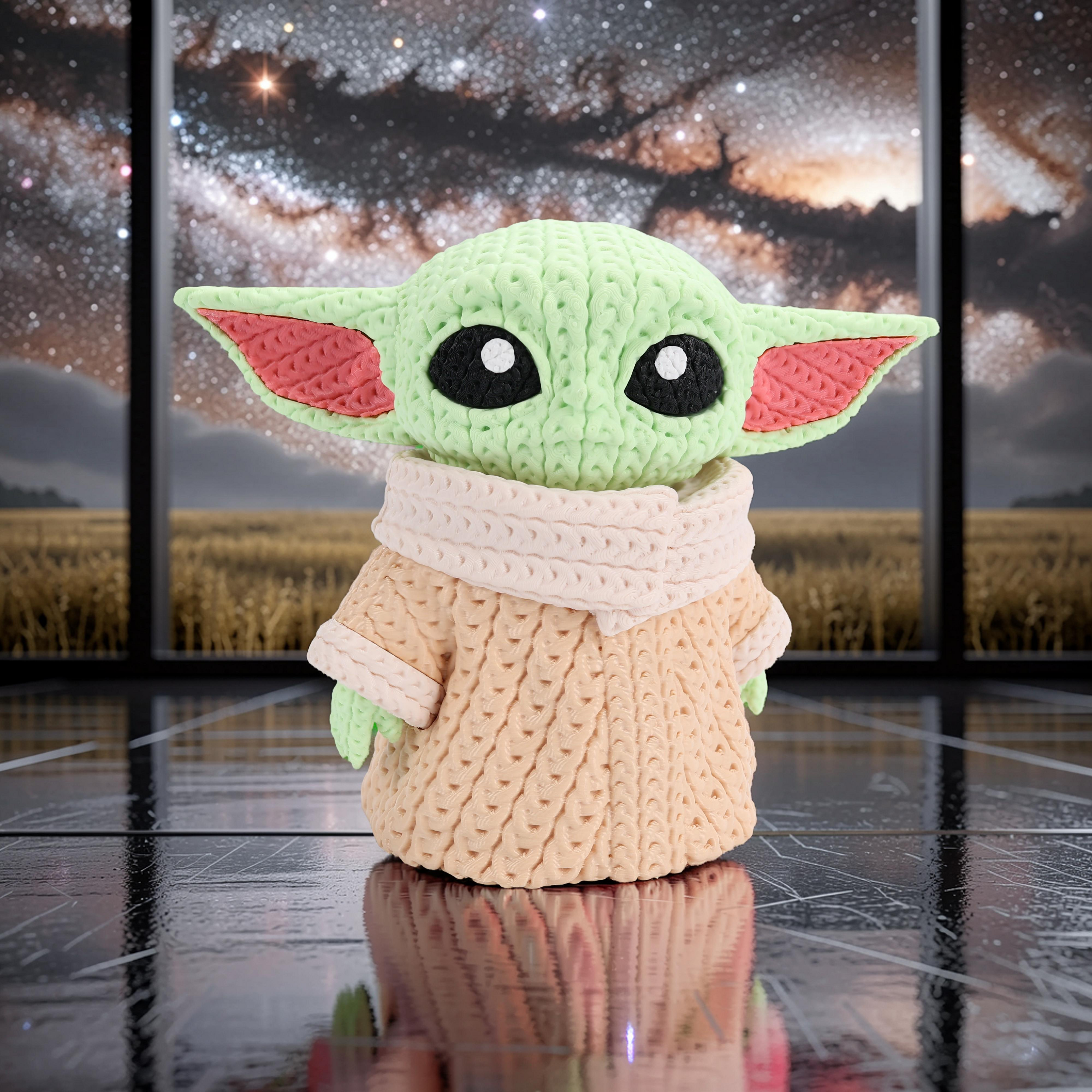 Baby Yoda Crochet Edition - Figura Animada 3D