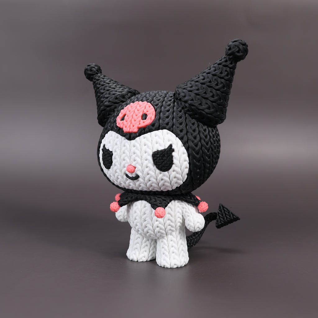Kuromi Crochet Edition – Figura Kawaii 3D Articulada de 18 cm