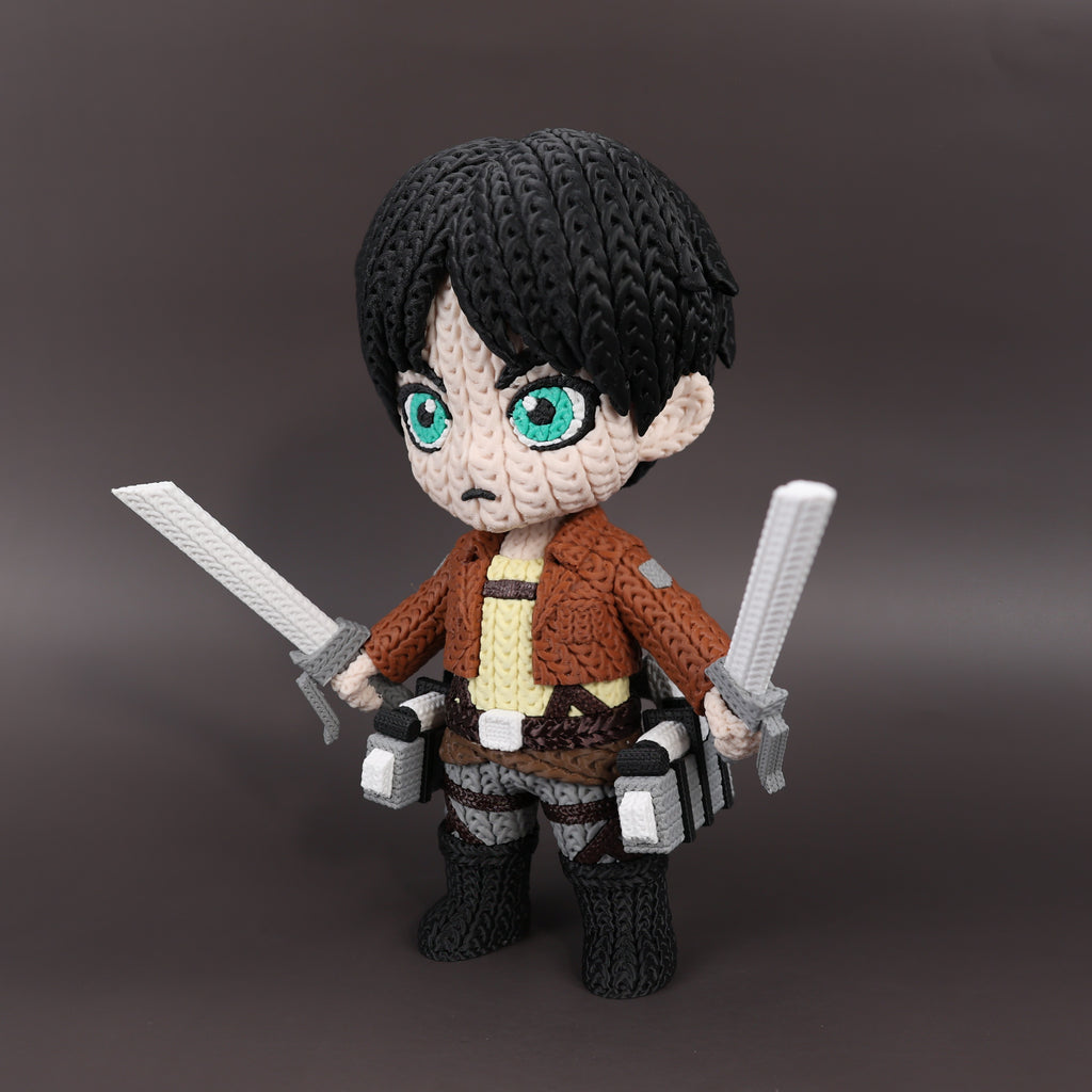 Eren Jaeger Human Version – Figura Anime 3D Crochet de 18 cm