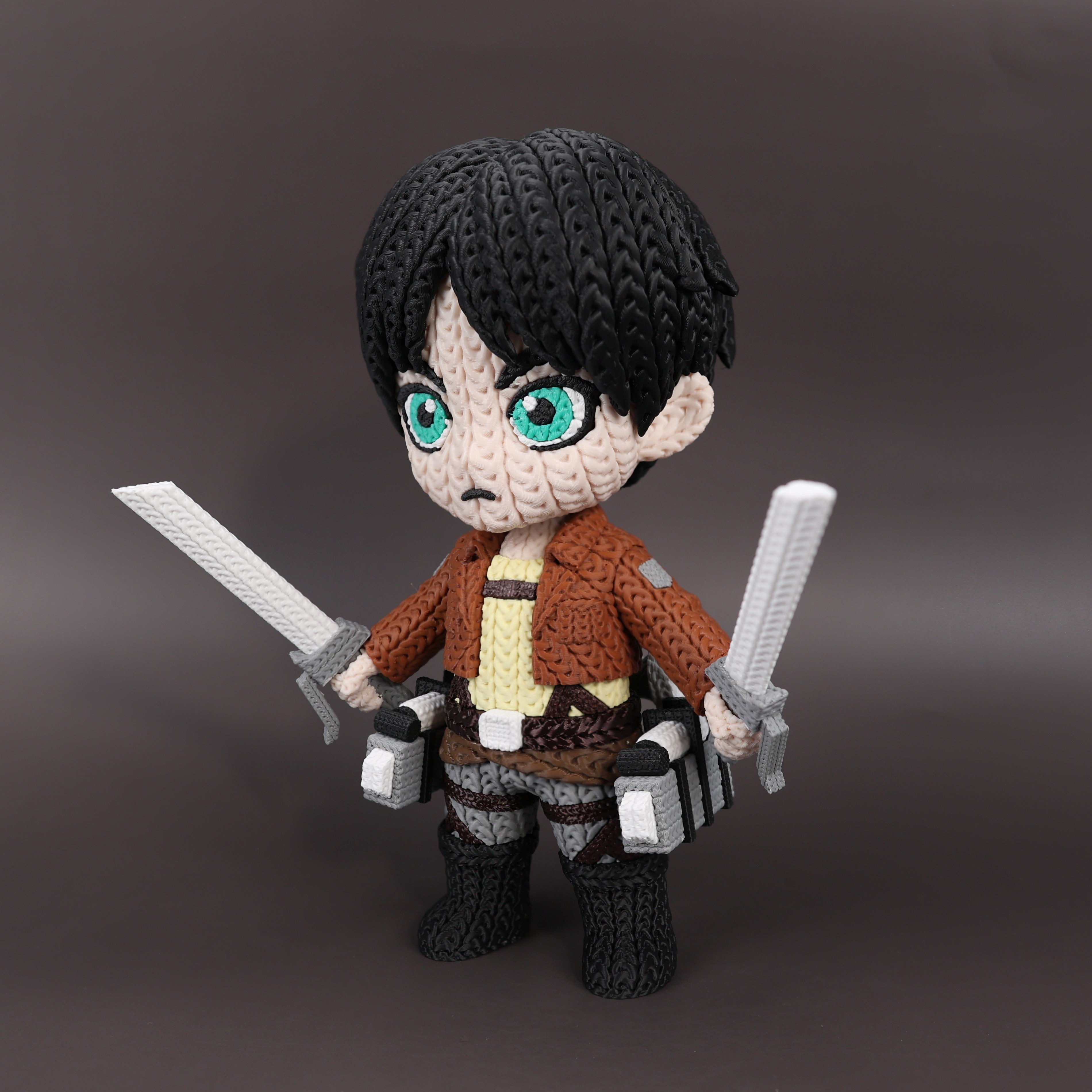 Eren Jaeger Human Version – Figura Anime 3D Crochet de 18 cm