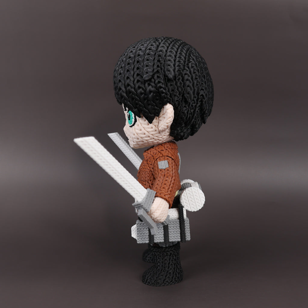 Eren Jaeger Human Version – Figura Anime 3D Crochet de 18 cm