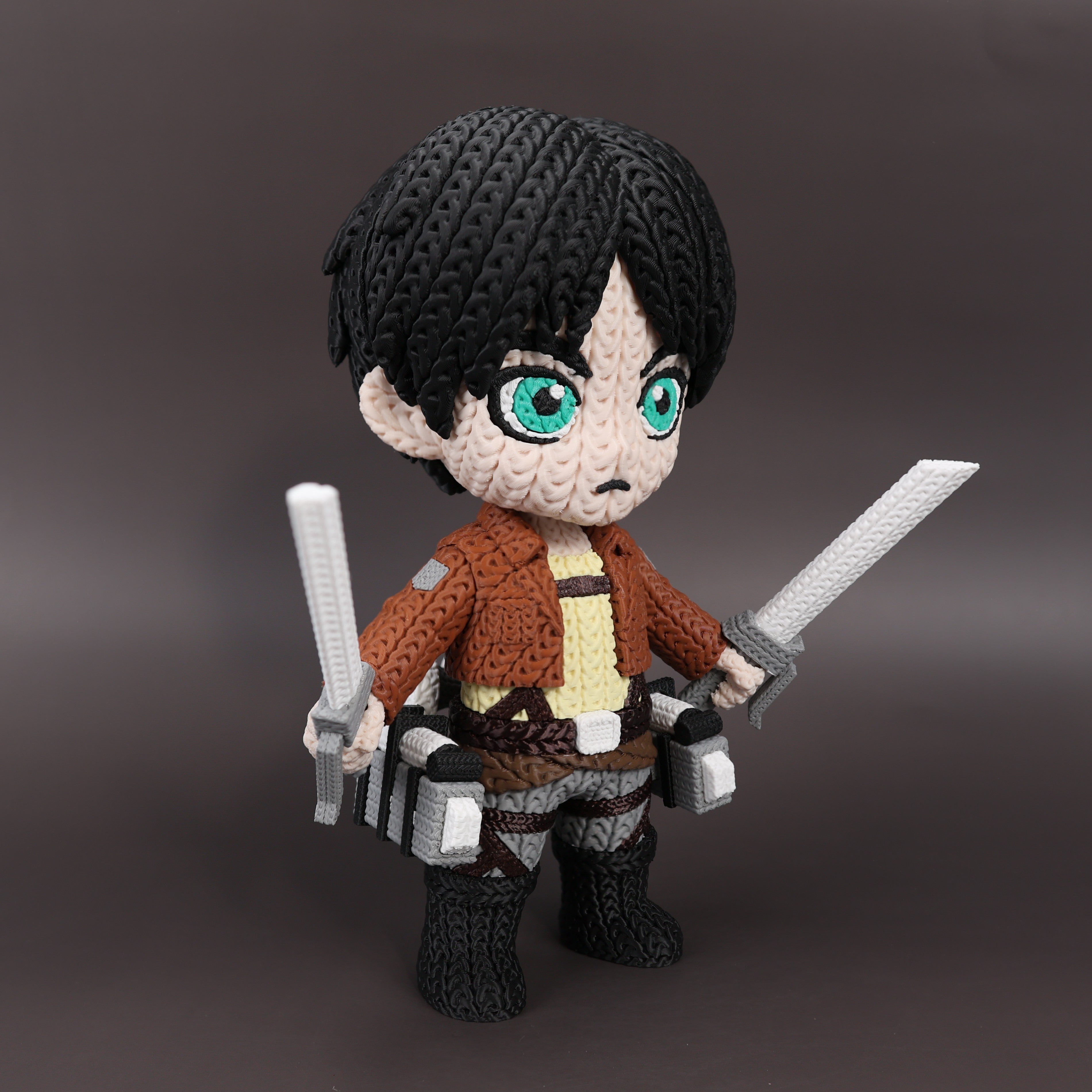 Eren Jaeger Human Version – Figura Anime 3D Crochet de 18 cm