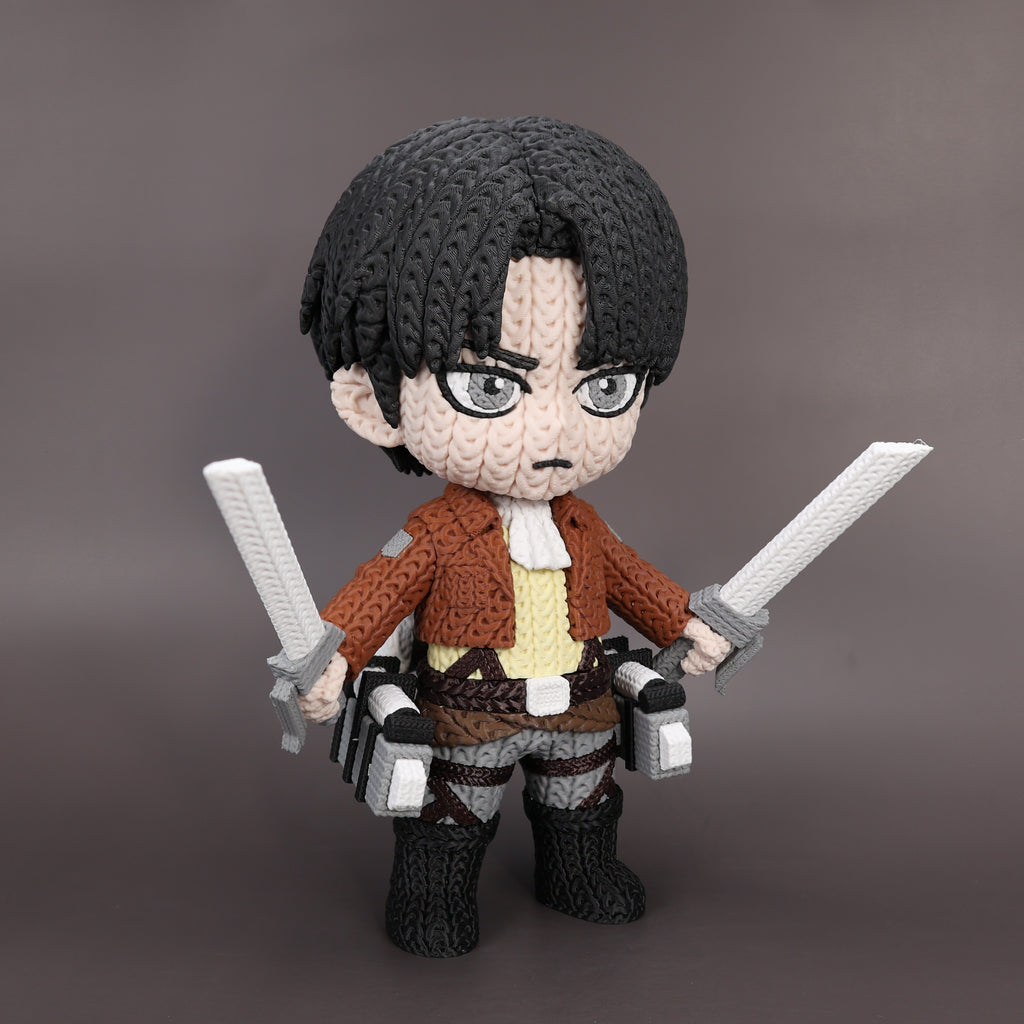 Levi Ackerman Human Version – Figura Anime 3D Crochet de 18 cm