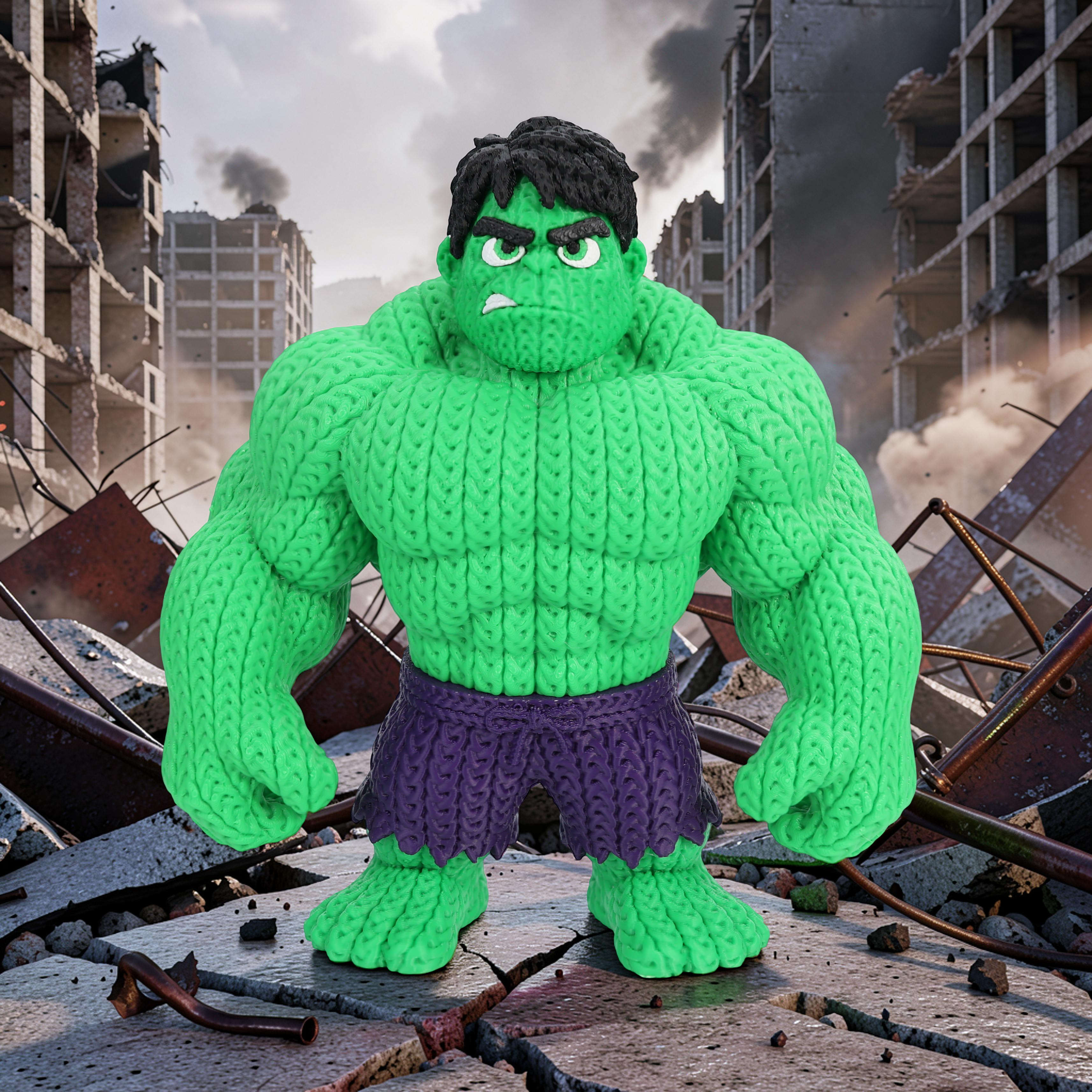 Hulk Crochet Edition – Figura 3D Articulada de 18 cm