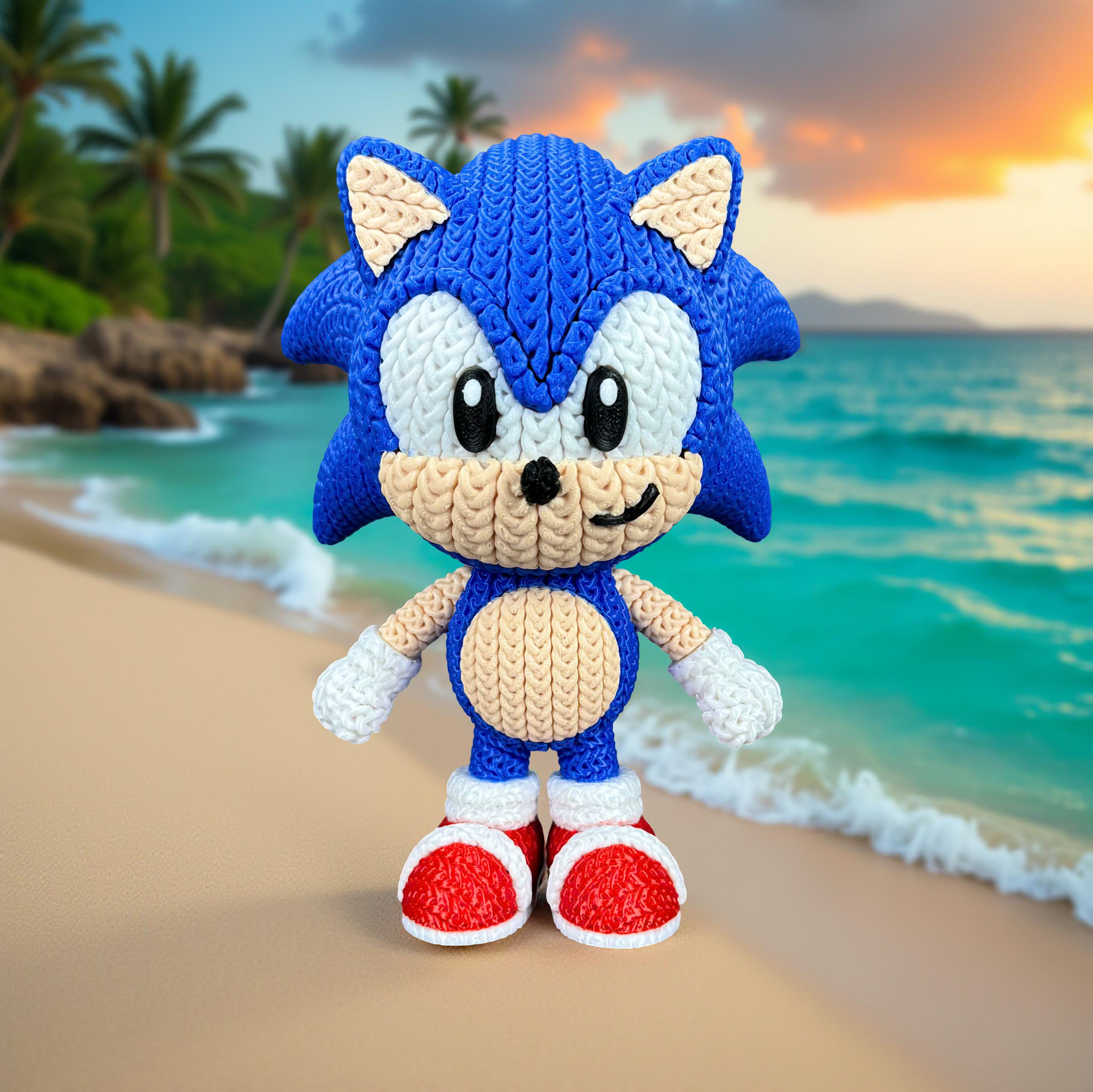 Sonic Crochet Edition – Figura 3D Articulada de 18 cm
