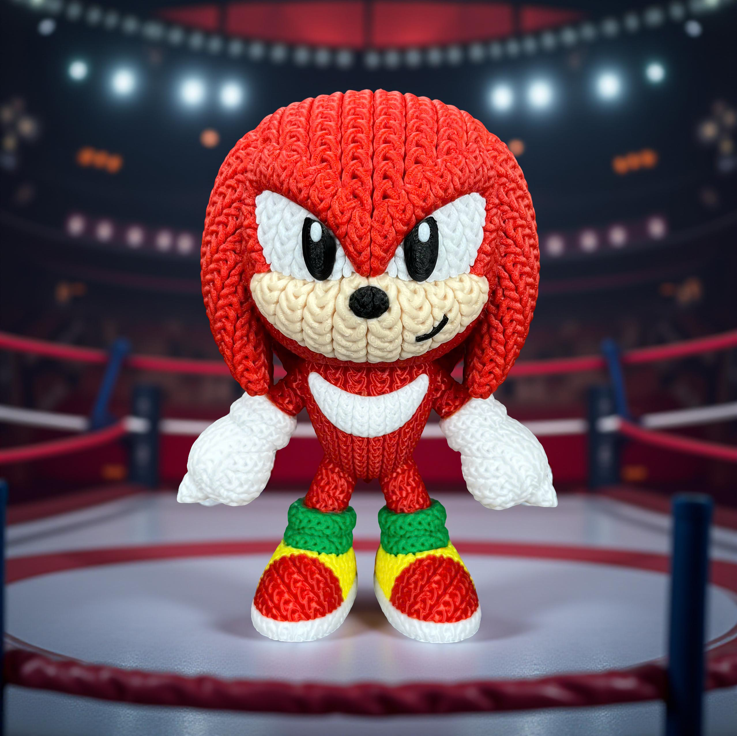 Knuckles Crochet Edition – Figura 3D Articulada de 18 cm