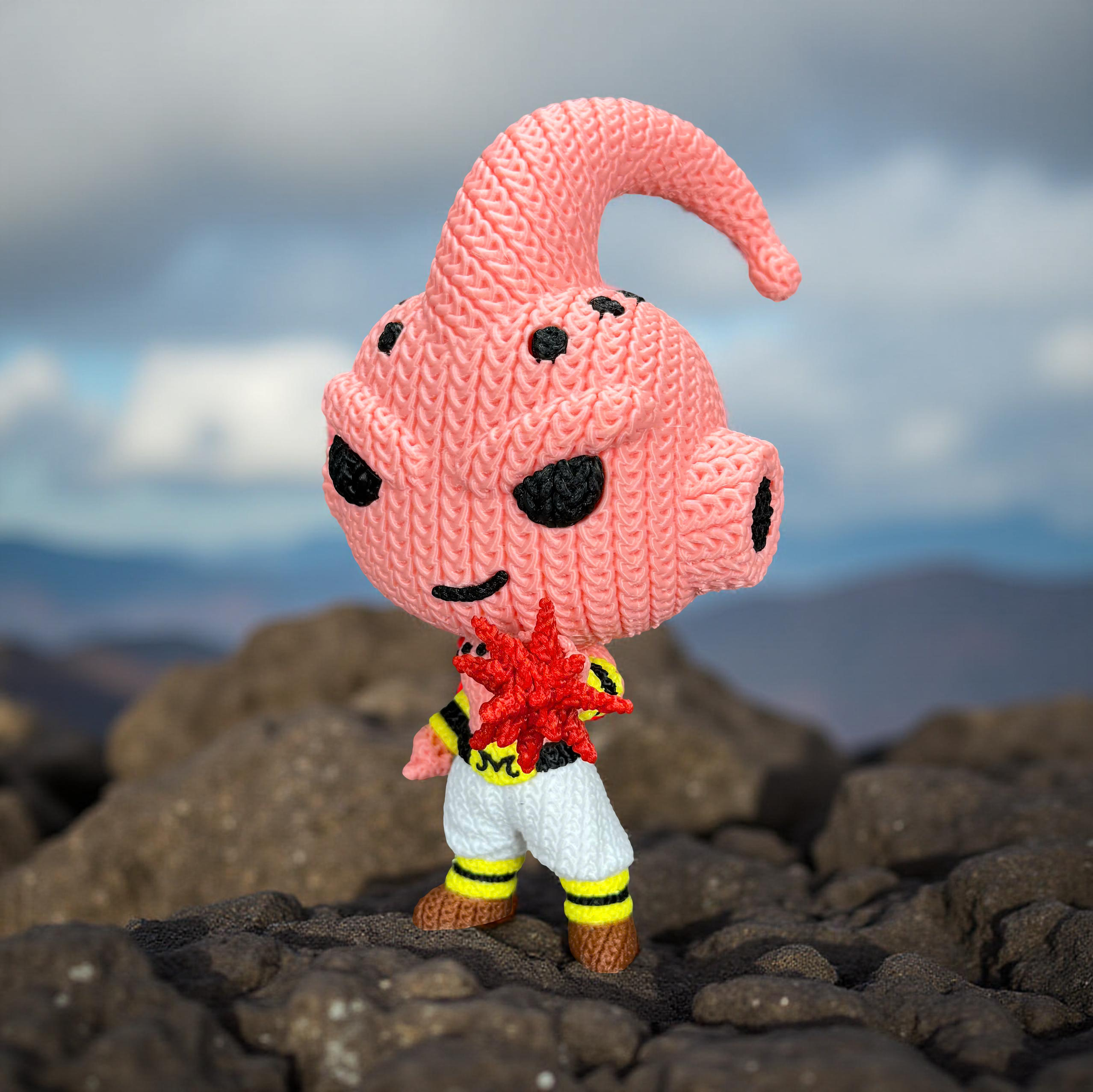 Kid Buu Crochet Edition – Figura Anime 3D Articulada de 18 cm