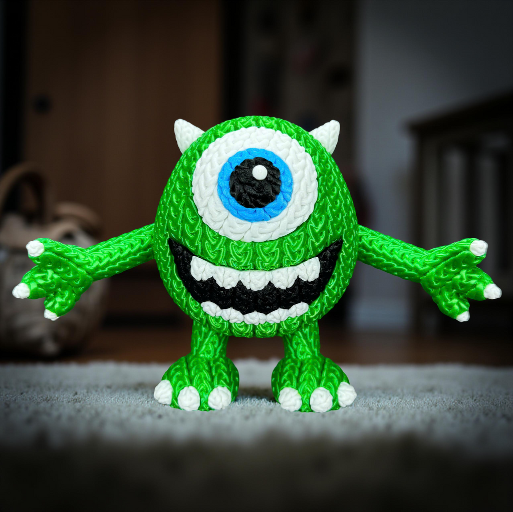 Mike Wazowski Crochet Edition – Figura 3D Articulada