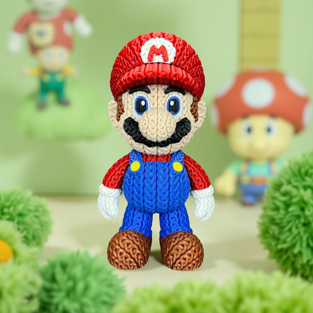 Mario Crochet Edition – Figura 3D Articulada de 18 cm