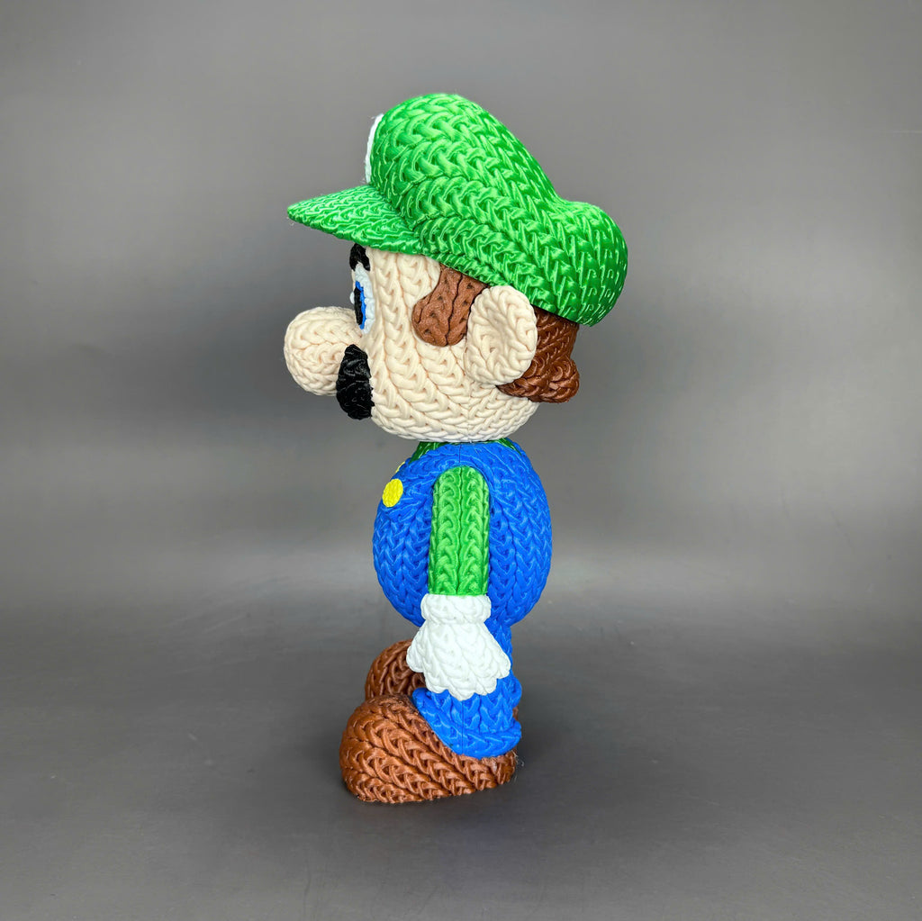 Luigi Crochet Edition – Figura 3D Articulada de 18 cm
