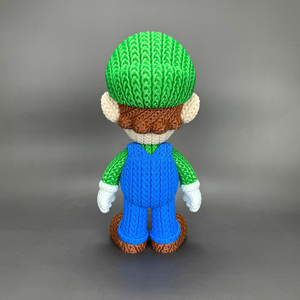 Luigi Crochet Edition – Figura 3D Articulada de 18 cm