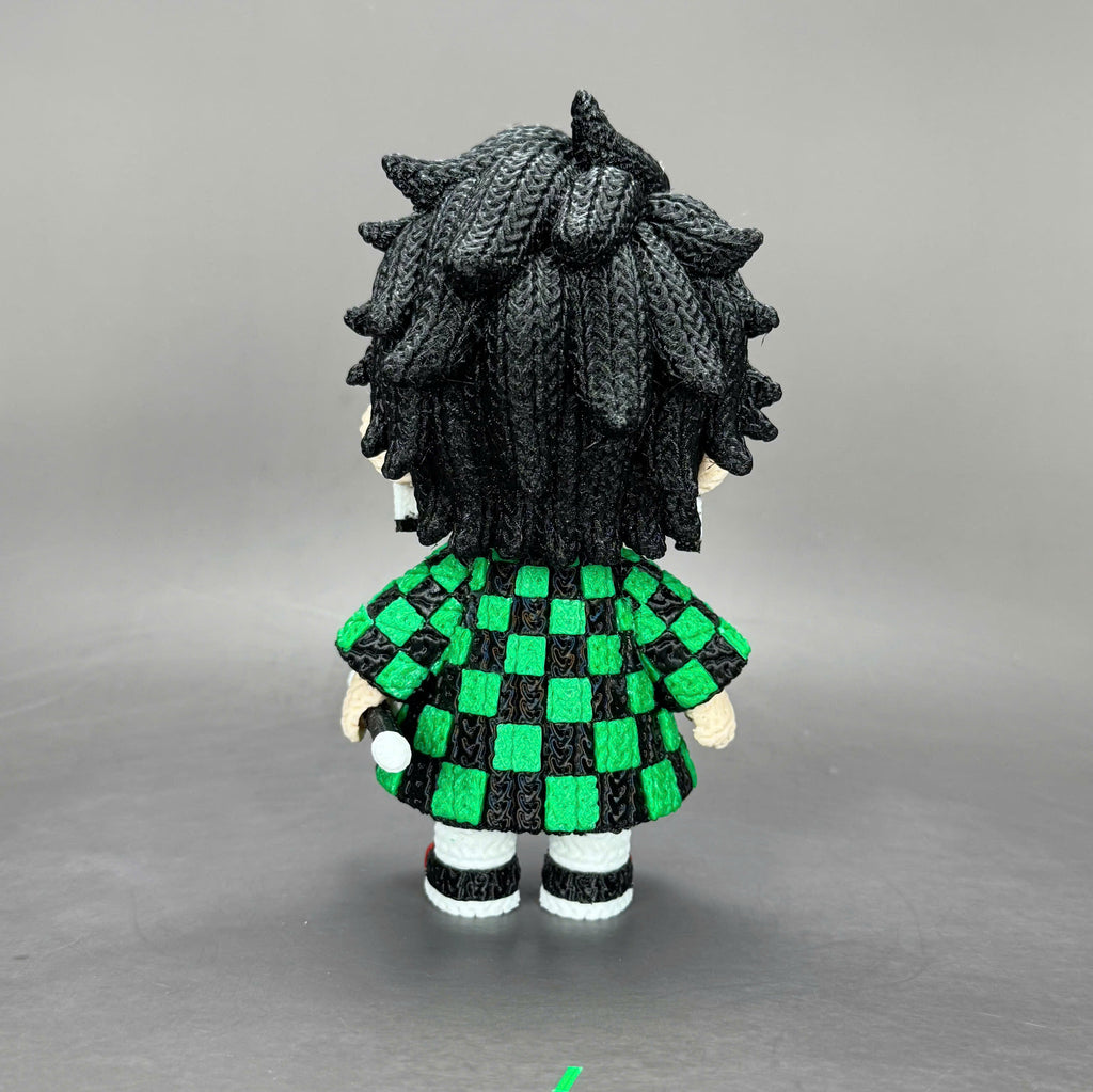 Tanjiro Kamado Crochet Edition – Figura Anime 3D Articulada de 18 cm
