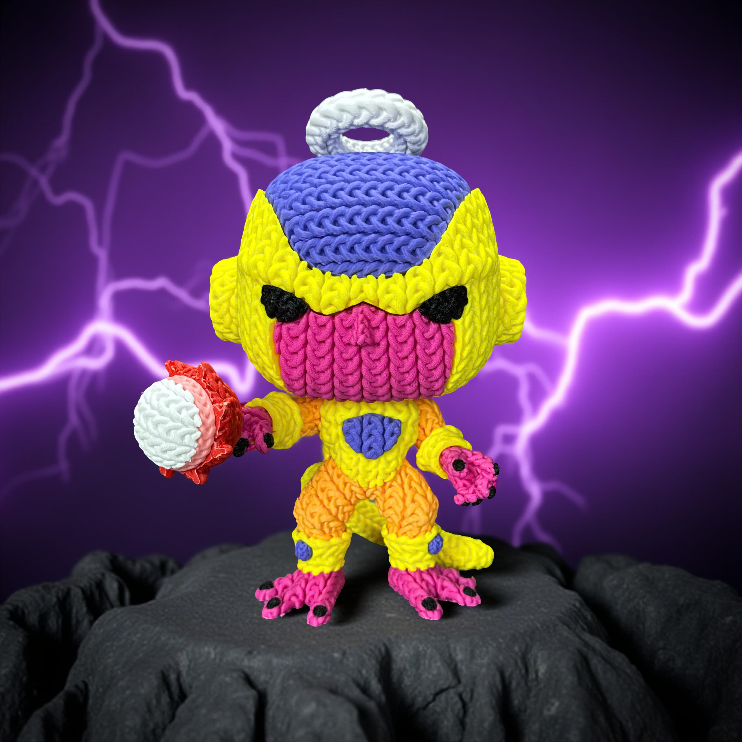 Golden Frieza Crochet Edition – Figura Anime 3D Articulada de 18 cm