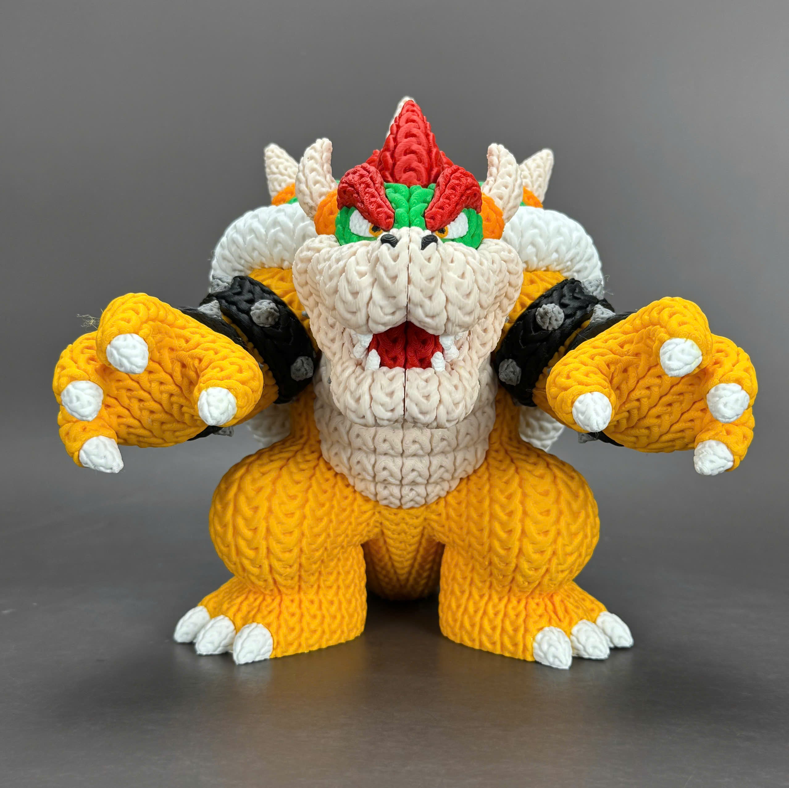 Bowser Crochet Edition – Figura 3D Articulada de 18 cm