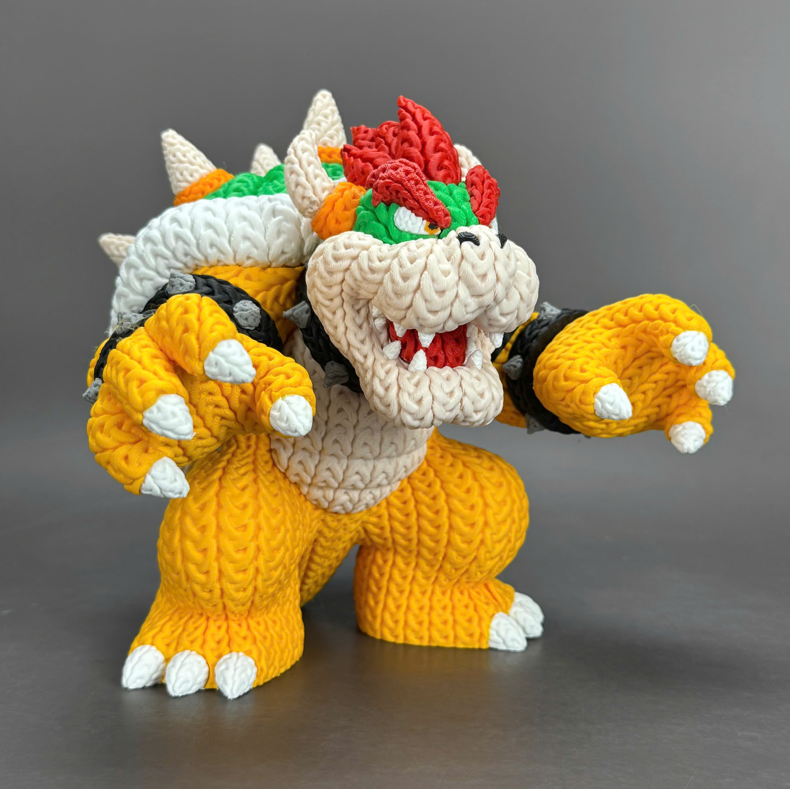 Bowser Crochet Edition – Figura 3D Articulada de 18 cm