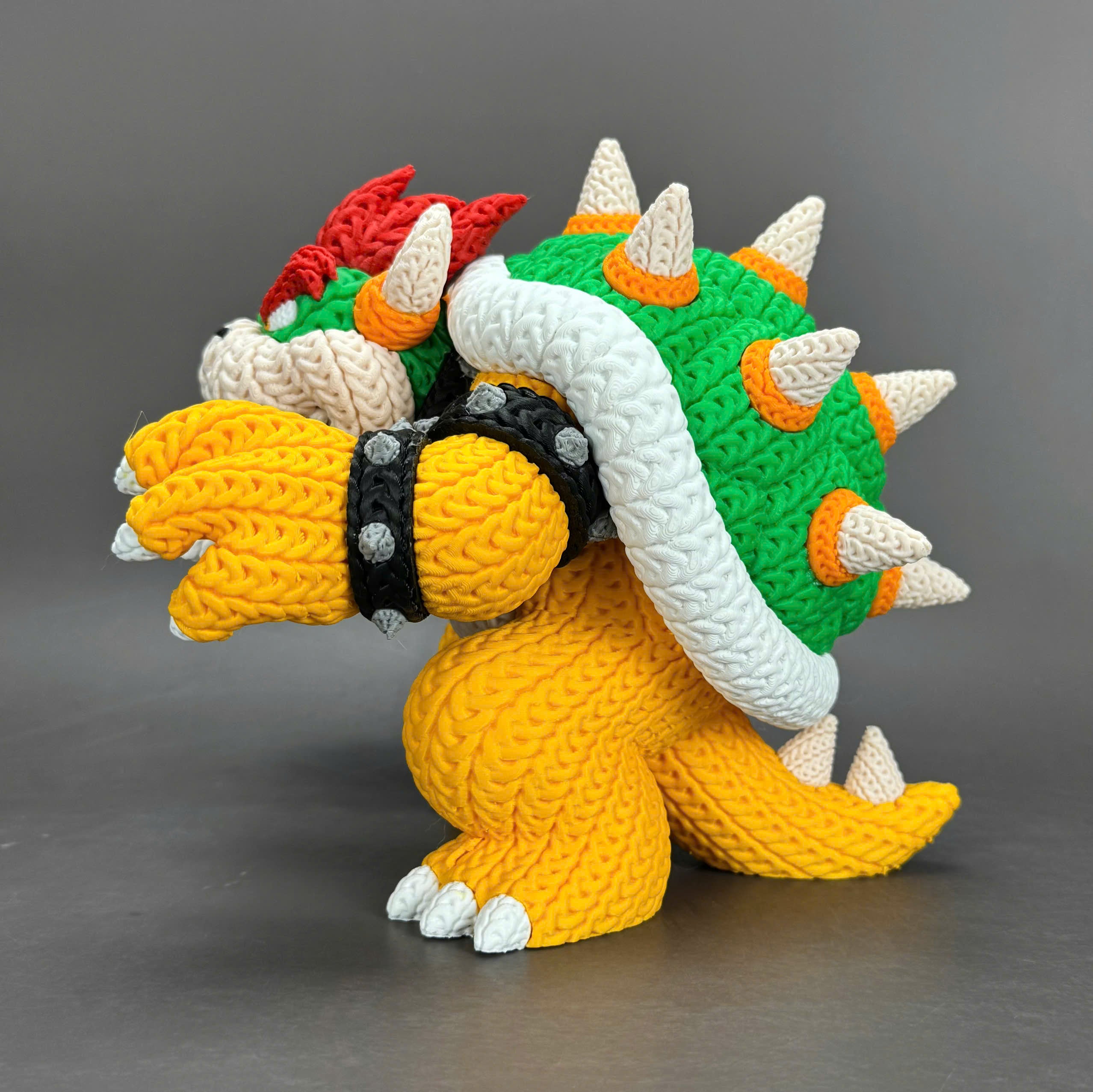 Bowser Crochet Edition – Figura 3D Articulada de 18 cm