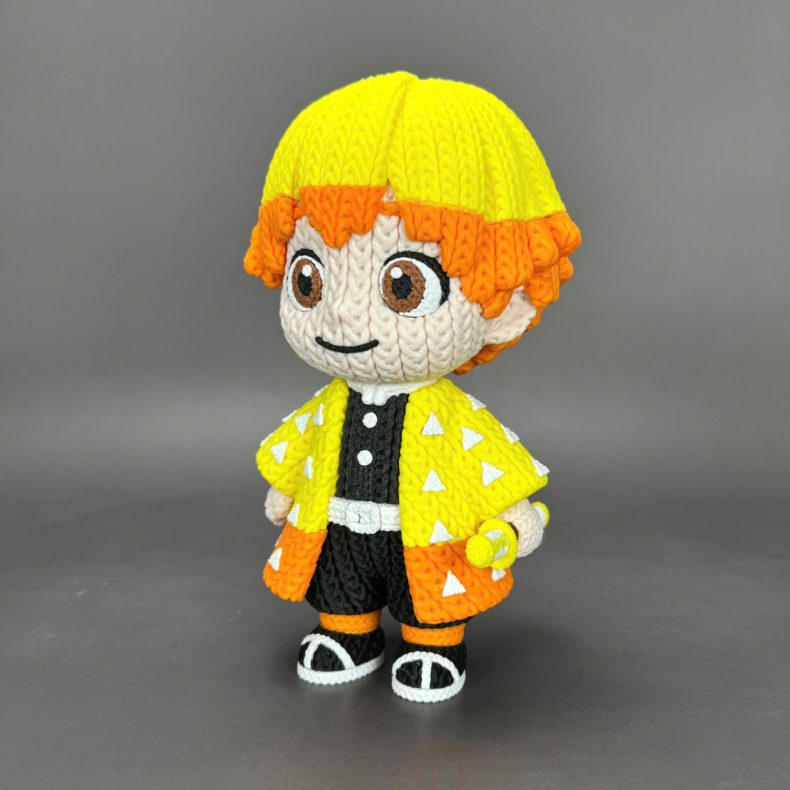 Zenitsu Agatsuma Crochet Edition – Figura Anime 3D Articulada de 18 cm