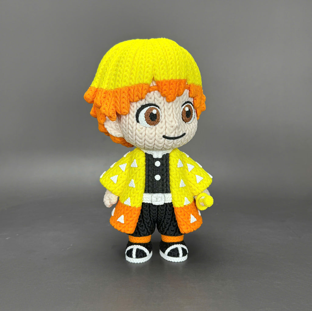 Zenitsu Agatsuma Crochet Edition – Figura Anime 3D Articulada de 18 cm