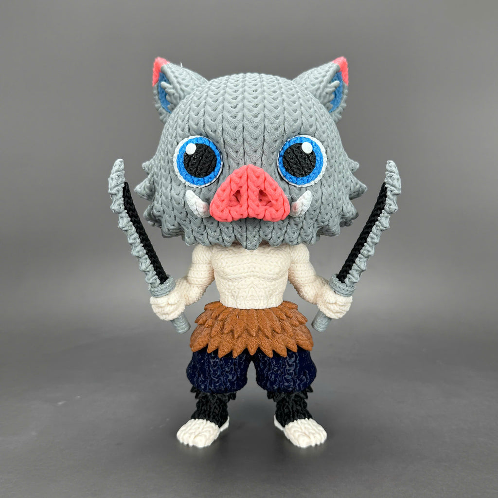 Inosuke Hashibira Crochet Edition – Figura Anime 3D Articulada de 18 cm