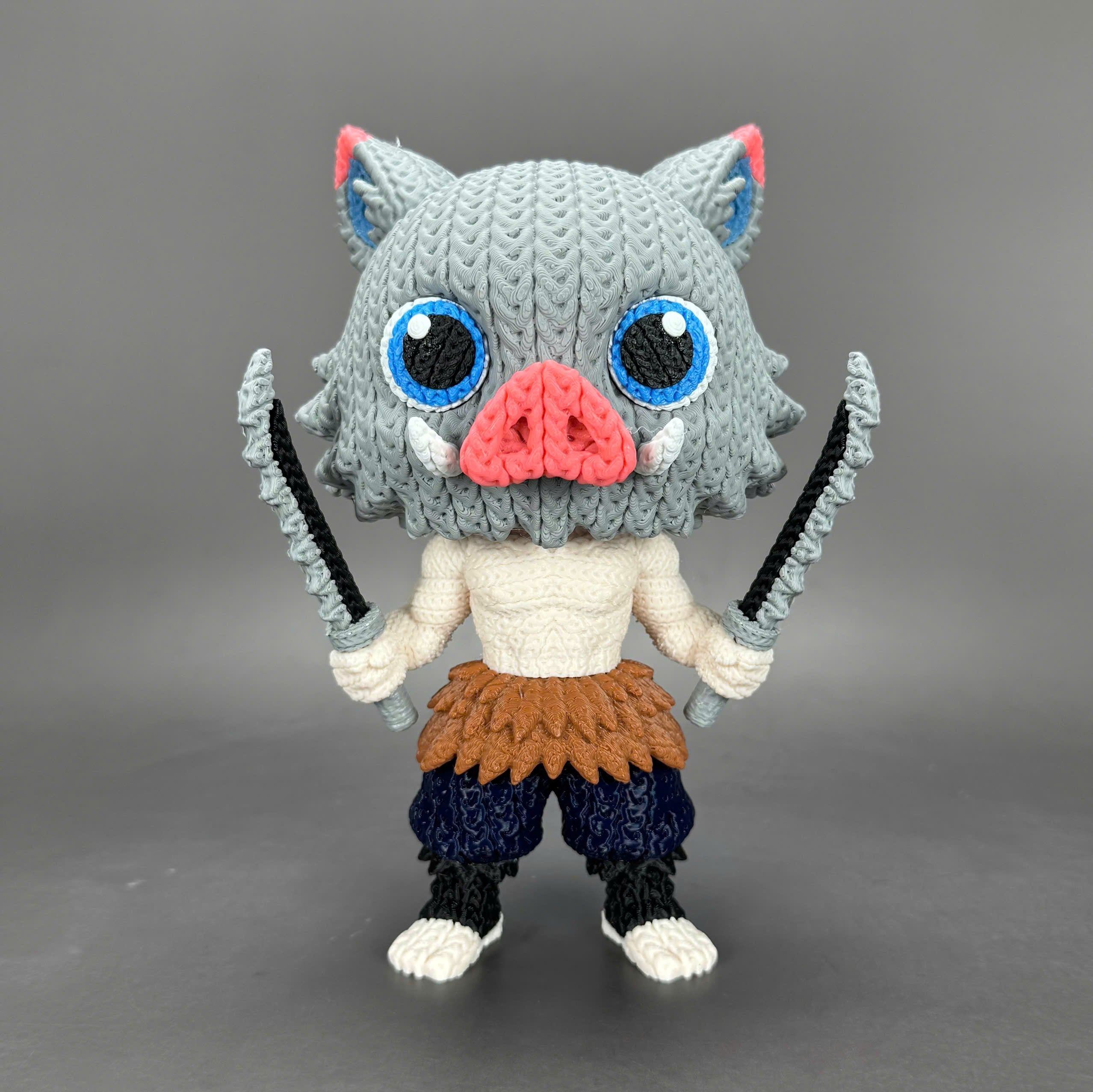 Inosuke Hashibira Crochet Edition – Figura Anime 3D Articulada de 18 cm