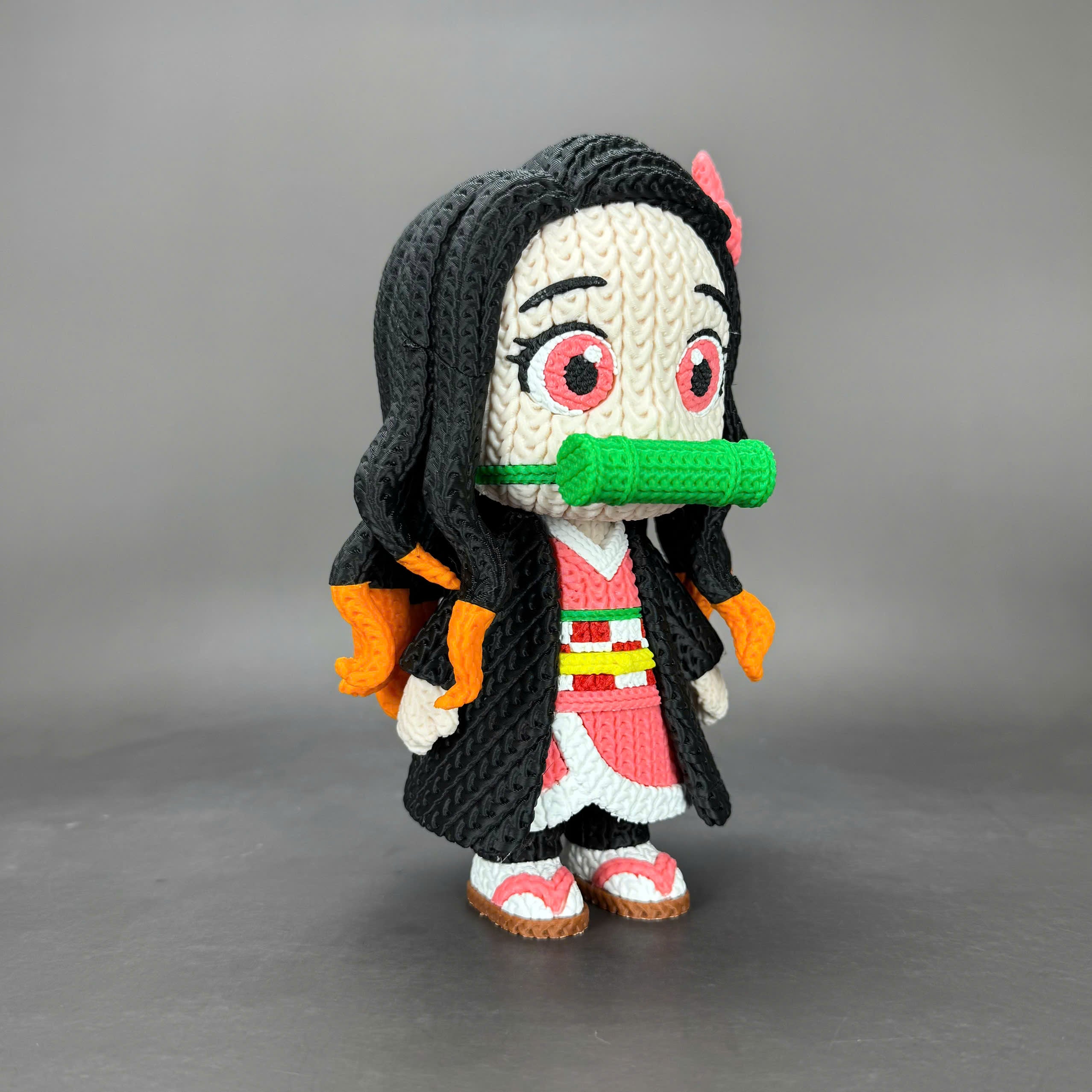 Nezuko Kamado Crochet Edition – Figura Anime 3D Articulada de 18 cm